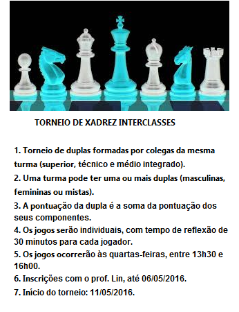 xadrez no ifsp – DIVULGAÇÃO DE ATIVIDADES DO JOGO DE XADREZ